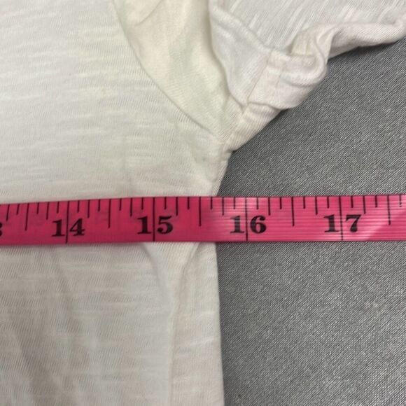 LaMarque Pullover Crewneck TShirt Cream Short Sleeve Scoop Neck Tie Front XS - Picture 8 of 9